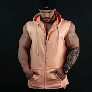 Peach Sleeve Cut Hoodie